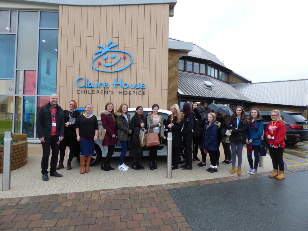 Image of Health & Social Care students visit Claire House  