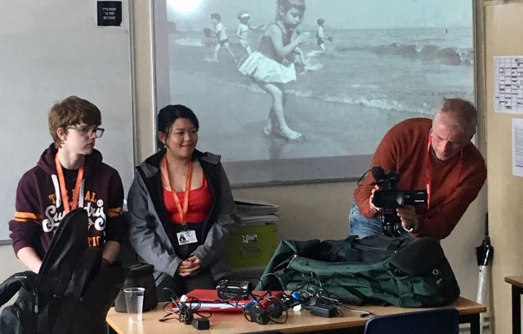 Image of University lecturer workshops help Media students develop their camera skills